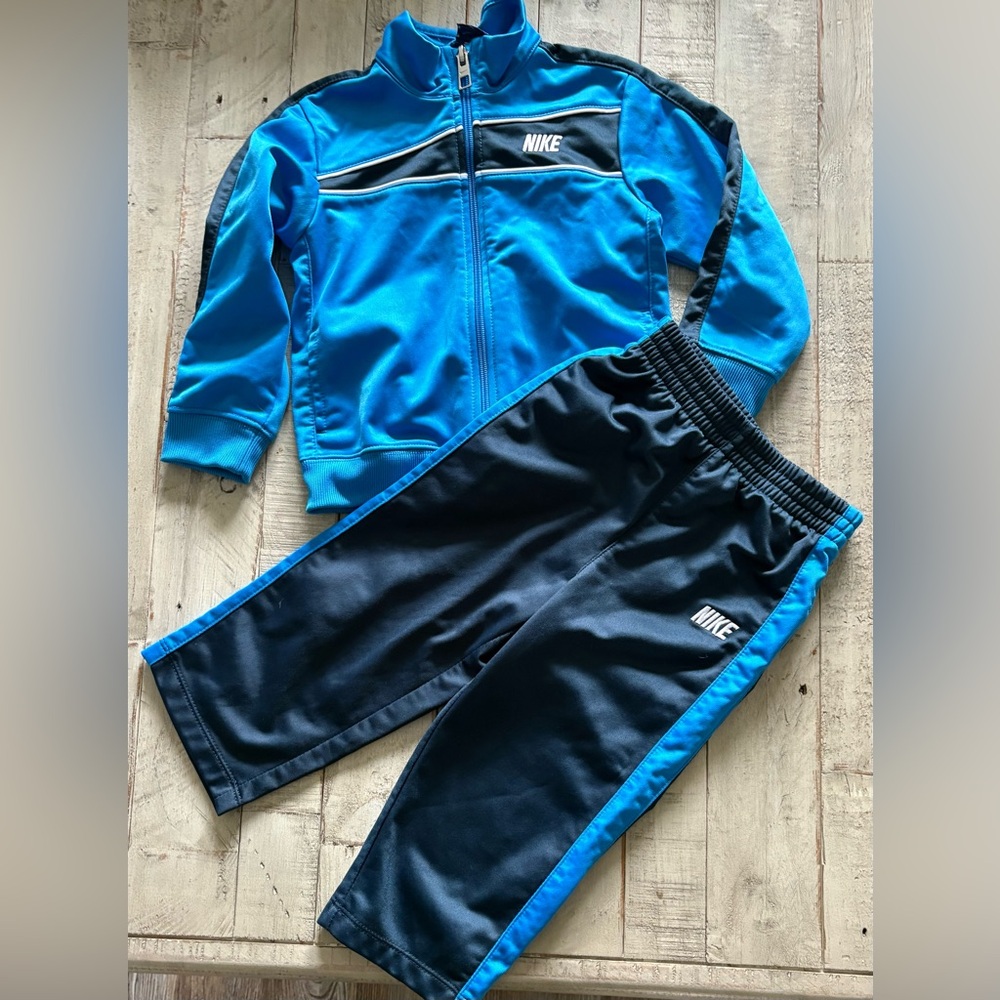 Nike Dri-Fit Two Toned Blue Matching Full Zip Jacket & Pants Set Size 24 Months